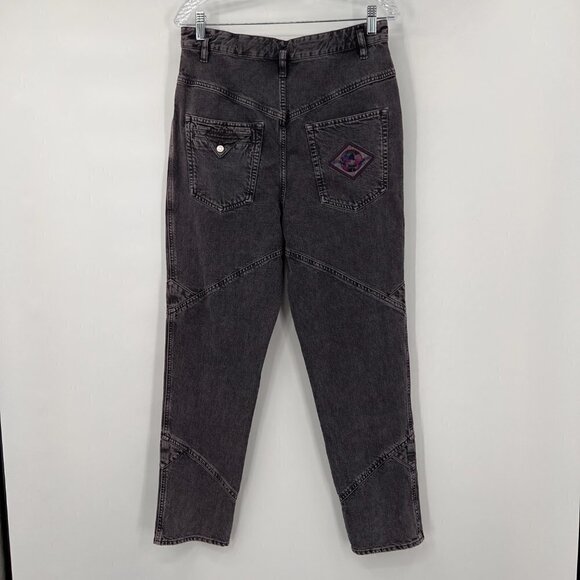 Isabel Marant Eloisa Faded Night Black High-Rise Jeans Women's  6 US NWT - Picture 2 of 10